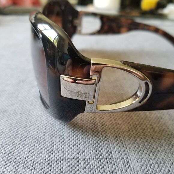 Ralph Lauren tortoise sunglasses metal detail, brown gradient lenses, women’s main image 5